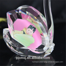 innovative swan shaped crystal photo frame for baby albums